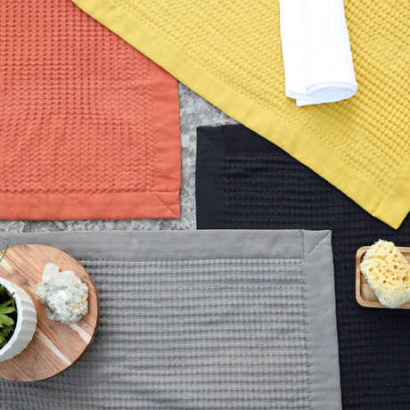 In beautiful colors, waffle bathmat offer ultimate comfort right out of the shower or bath.