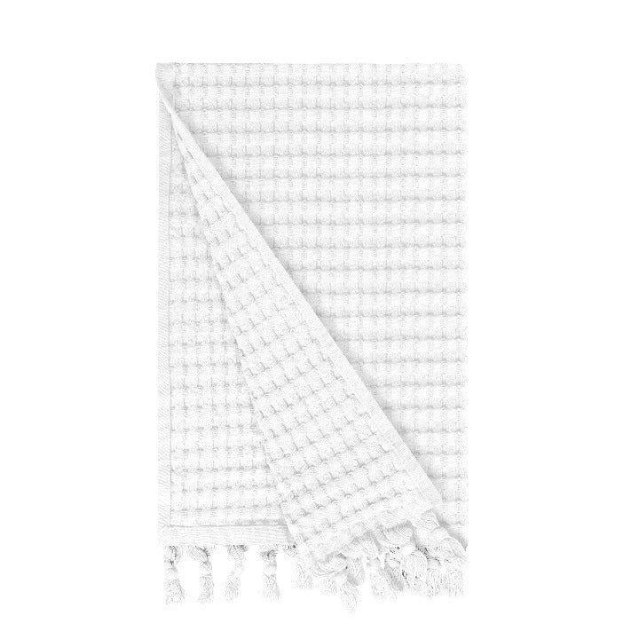 Gilden Tree Waffle Towels White Knotted Tassel Hand Towel