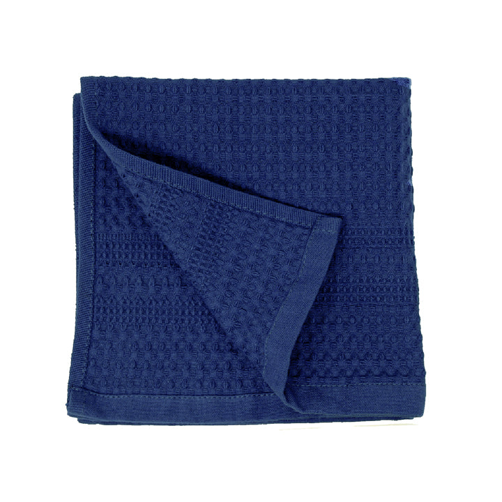 Gilden Tree Waffle Towel Quick Dry Thin Exfoliating Washcloths for Face Body, Classic Style (Indigo)