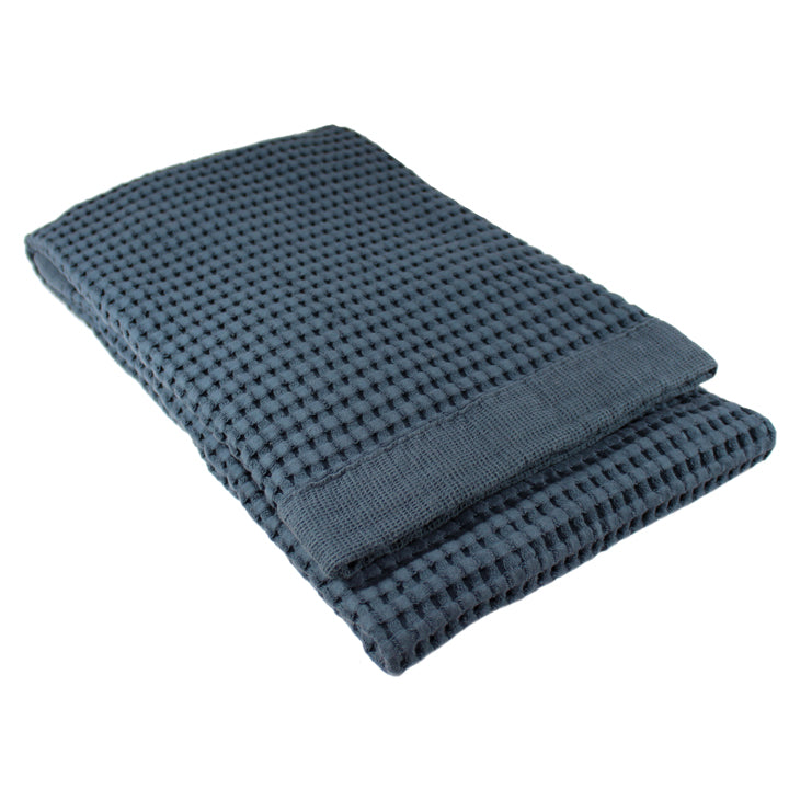 Nouvelle Legende® 16 x 16 in. 340 GSM Blue Microfiber Waffle Weave Towels –  12-pack