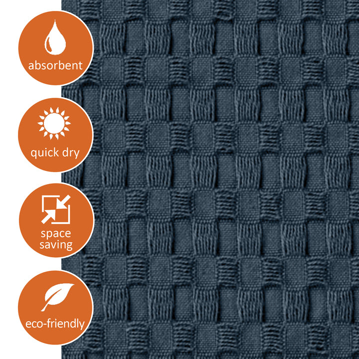 Gilden Tree | Waffle Bath Mats that dry quickly | Midnight Blue