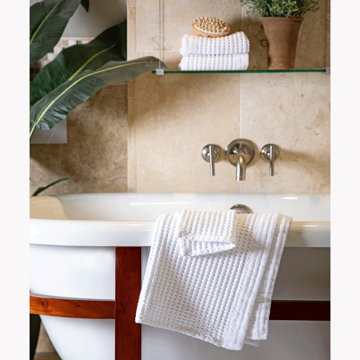 Gilden Tree | Oversized Bath Towels | White Waffle Bath Sheet