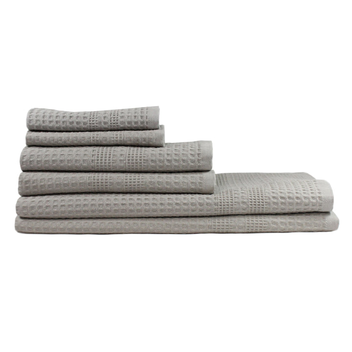 Gilden Tree 100% Natural Cotton Classic Waffle Weave Bath Towel Set (Pewter)