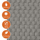 Our quick-dry premier high-design waffle bathmat is super absorbent and is machine wash and dry. 