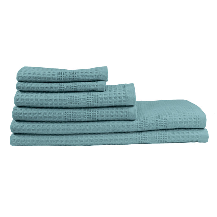 Pack of 3 Waffle Weave 100% Cotton Bathroom Towels Sets Quick Drying 1 Bath  Towel