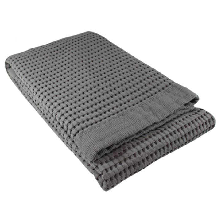 Modern Design Waffle Weave Bath Sheet - Slate