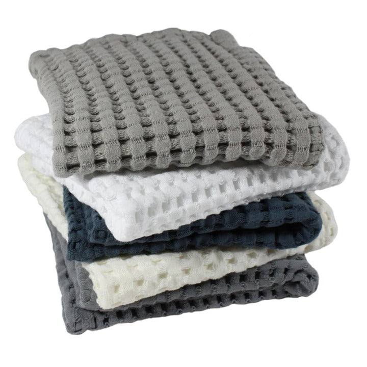 Hand-Knit Waffle Washcloth, Set of Two - Farmhouse Wares