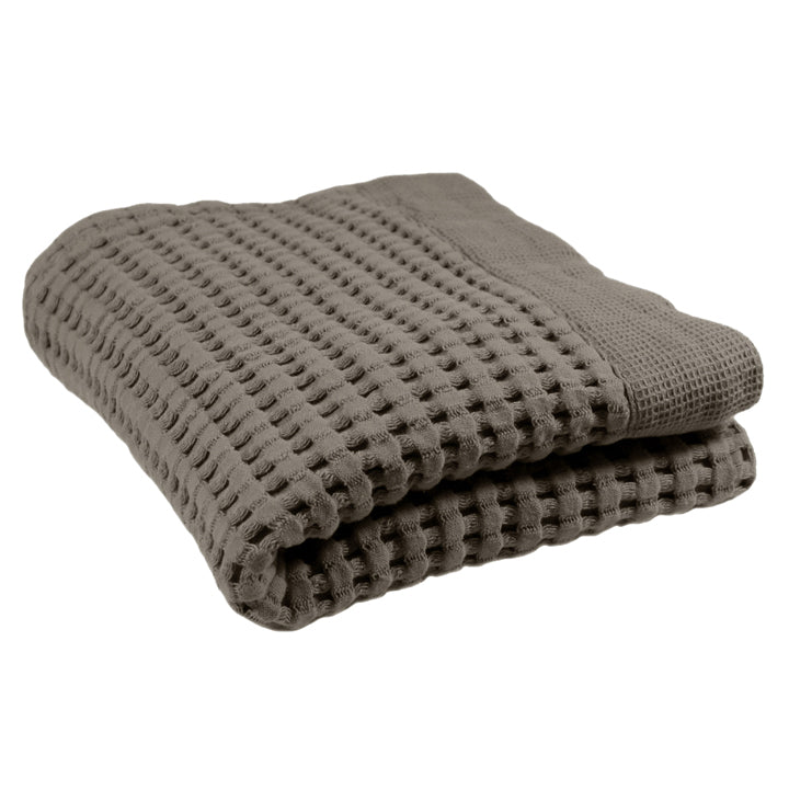 New Stone colored modern style waffle towels adds visual texture to fit with any bathroom decor