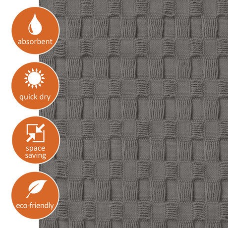 Our quick-dry premier high-design waffle bathmat is super absorbent and is machine wash and dry. 