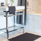 Faded Black quick dry bath mat is soft and cushy