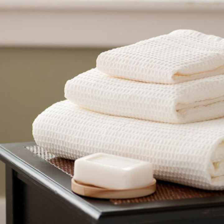 Gilden Tree | Waffle Bath Towels | Cream Wash Cloth