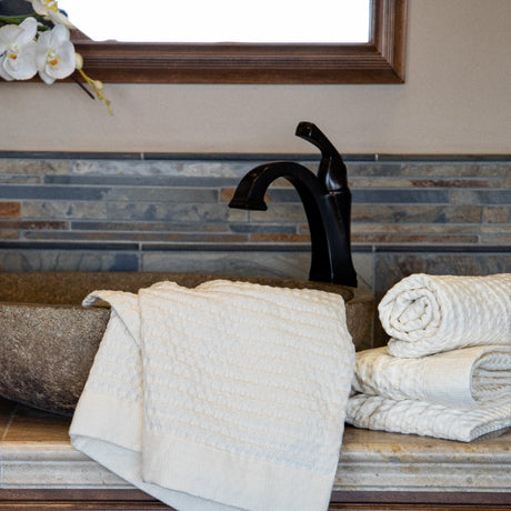 Waffle Bath Towels | Cream Wash Cloth