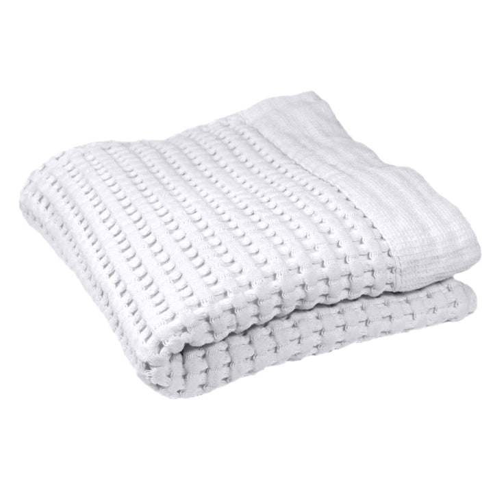 Gilden Tree Waffle Towel Set Quick Dry Thin | 2 Bath Towels | 2 Hand Towels | 2 Washcloths, Modern Style (White)